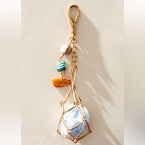 Free People X Ariana Ost Coastal Bikini Charm Keychain Crystal Blue Calcite